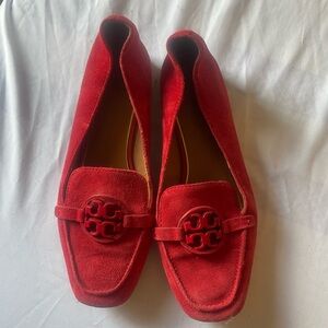 Tory Burch suede smoking loafer